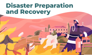 Disaster preparation and recovery - wildfire illustration